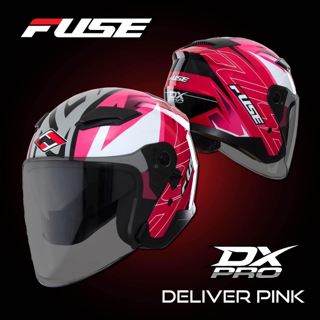 หมวกกันน็อค-fuse-dx-pro-ครึ่งใบน้ำหนักเบาแว่น2ชั่น