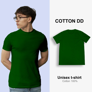 [กรอกโค้ดCOTTON20ลดเพิ่ม]⚡️ เสื้อยืด เสื้อสีเขียว คอกลม เนื้อนุ่มใส่สบาย Unisex t-shirt cotton100%