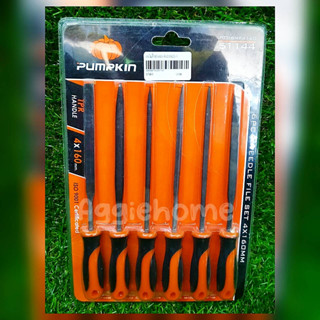 PUMPKIN ตะไบจิ๋ว 6ตัว/ชุด รุ่น PTT-6NF4160 (51144) 4x160 mm.ด้ามจับ TPR ตะไบ เครื่องมือช่าง