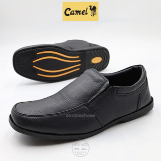 Camel (CM125)  รองเท้าคัทชูหนังแท้ ชาย สีดำ ไซส์ 40 - 45