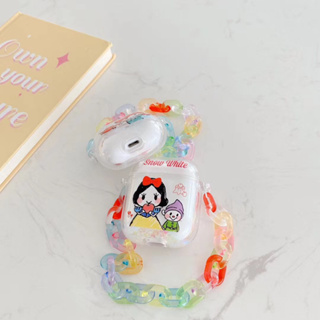 เคสสำหรับ Airpod Airpod Case สำหรับหูฟัง Apple AirPods ซิลิโคน Apple AirPods ลาย โซ่สโนว์ไวท์ POD-1223