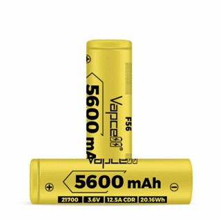 ถ่านชาร์จVapcell 21700 5600mAh Lithium 3.6V 12.5A ของแท้เช็คโค๊ตได้