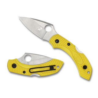 มีดพับ Spyderco Dragonfly2 Salt H2 Plain Blade, Yellow FRN Handles (C28PYL2)