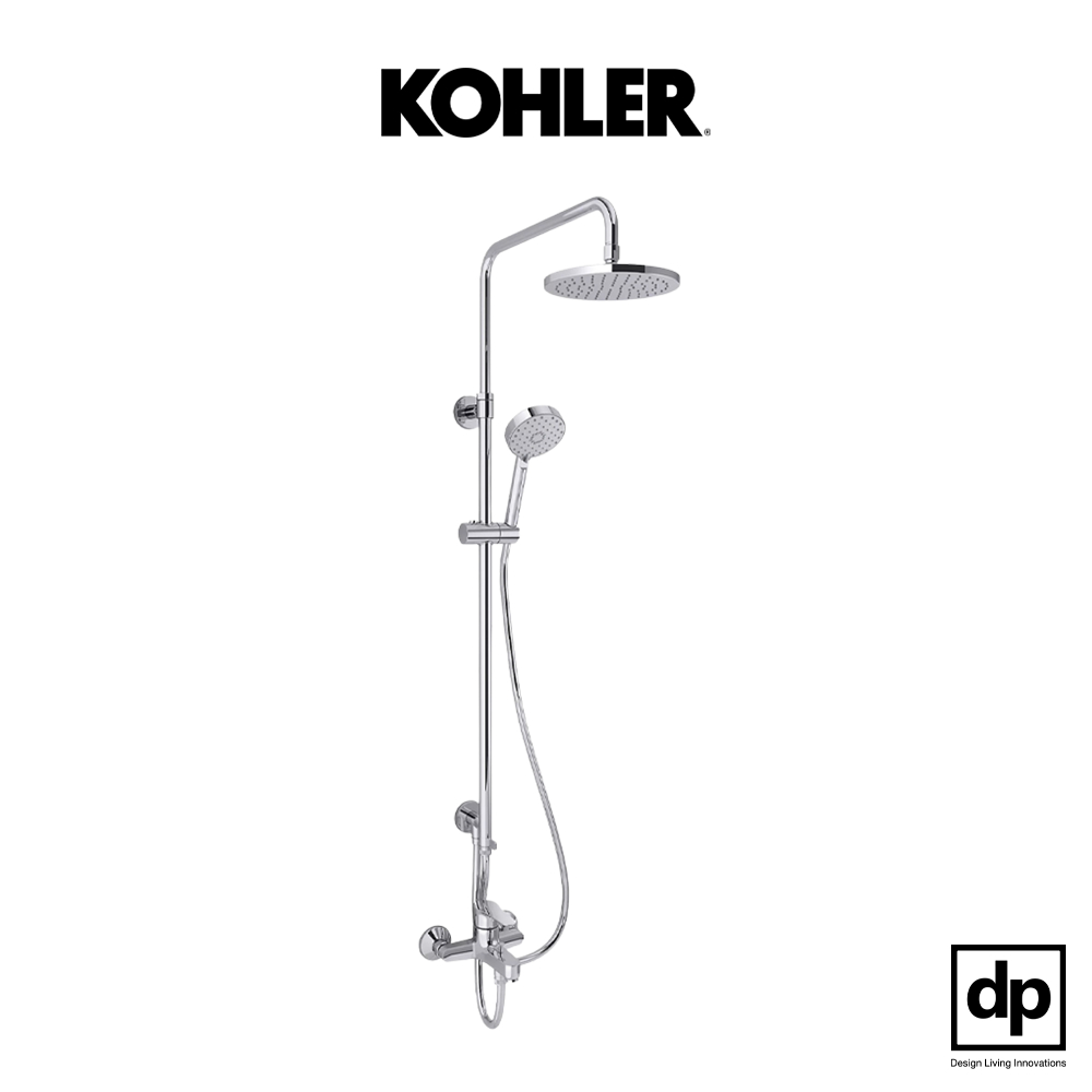 kohler-ก๊อกผสมยืนอาบและลงอ่างอาบน้ำพร้อมชุดฝักบัวสายอ่อนและชุดฝักบัวก้านแข็ง-รุ่น-july