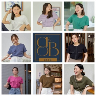 a&oB เสื้อ line blouse (ขนาดxs-xl) * * ระวังสินค้าเลียนเเบบ การออกเเบบเเละลิขสิทธิ์ brand a&oB