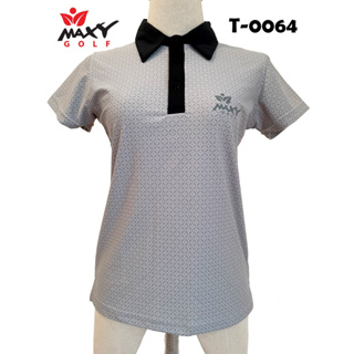 เสื้อโปโลผู้หญิง (POLO) สำหรับผู้หญิง ยี่ห้อ MAXY GOLF (รหัส T-0064 ไม้ประดับเทา)