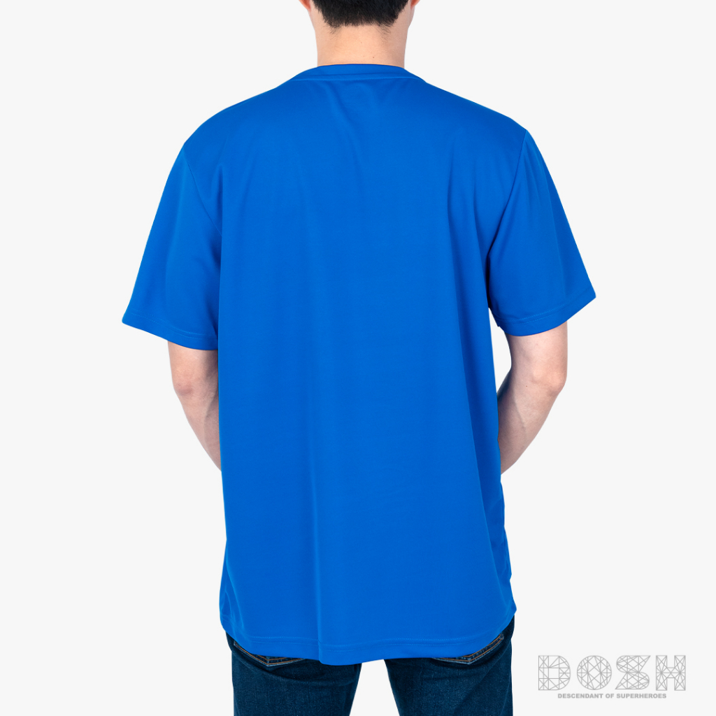 dosh-mens-t-shirts-superman-เสื้อยืดคอกลม-แขนสั้น-ผ้าโพลีเอสเตอร์-ผู้ชาย-fsmt5220-bu