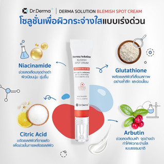 Dr.derma + ครีมลดจุดด่างดำ Solution Blemish Spot Cream 15มล.