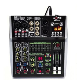 A-ONE มิกเซอร์ MIXER 4CH ปรับแต่งเสียง ผสมสัญญาณเสียง 4ช่อง เอฟเฟกแท้ มีบลูทูธ USB EQ EFF 99dsp 24Bit รุ่น A402DSP