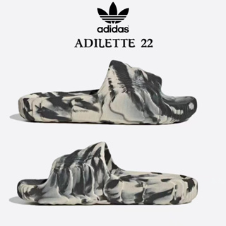 【บางกอกสปอต】Adidas_Adilette 22 Kanye รองเท้าแตะผู้หญิง ใส่ไปข้างนอกได้รองเท้าแตะพื้นหนาใส่ไปข้างนอกสำหรับคู่รักใส่ไปชายห