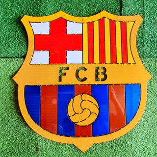 บาร์เซโลนา โลโก้Barcelona เหล็กตัดเลเซอร์ขนาดสเกลยาว 60 cmความกว้าง59cm เหล็กหนา 3 mm หนัก 4.5 kg เทำสีเหมือนจริงใช้สี2K