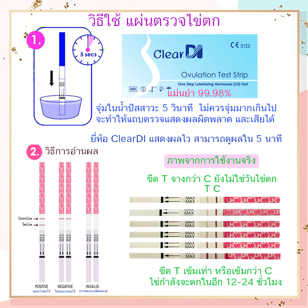 มาตรฐาน-อย-รับรองคุณภาพ-ที่ตรวจไข่ตก-cleardi-แถบกว้าง-3-mm-ใหญ่กว่าเดิม-แผ่นตรวจไข่ตก-lh-ชุดตรวจไข่ตก-แผ่นตรวจไข่ตก