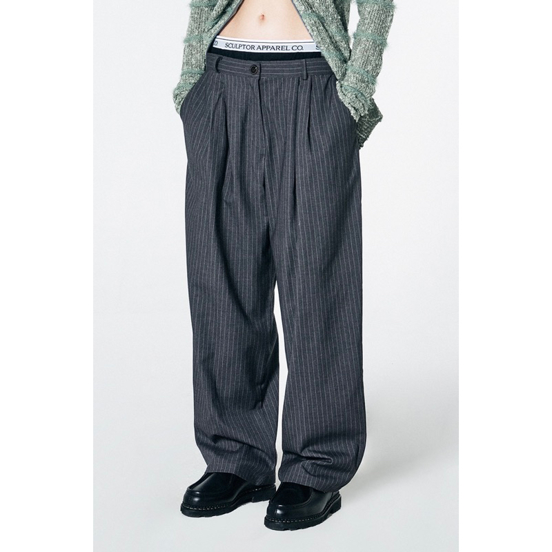 Pre-order ♡ กางเกง Sculptor Peekaboo Lowrise Pintuck Pants | Shopee ...