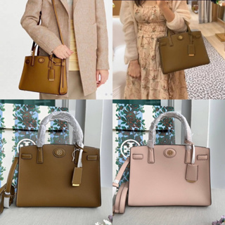 🎀 (สด-ผ่อน) กระเป๋า 11 นิ้ว สีน้ำตาล สีชมพู 143194 Tory burch Small Robinson Satchel Handbags