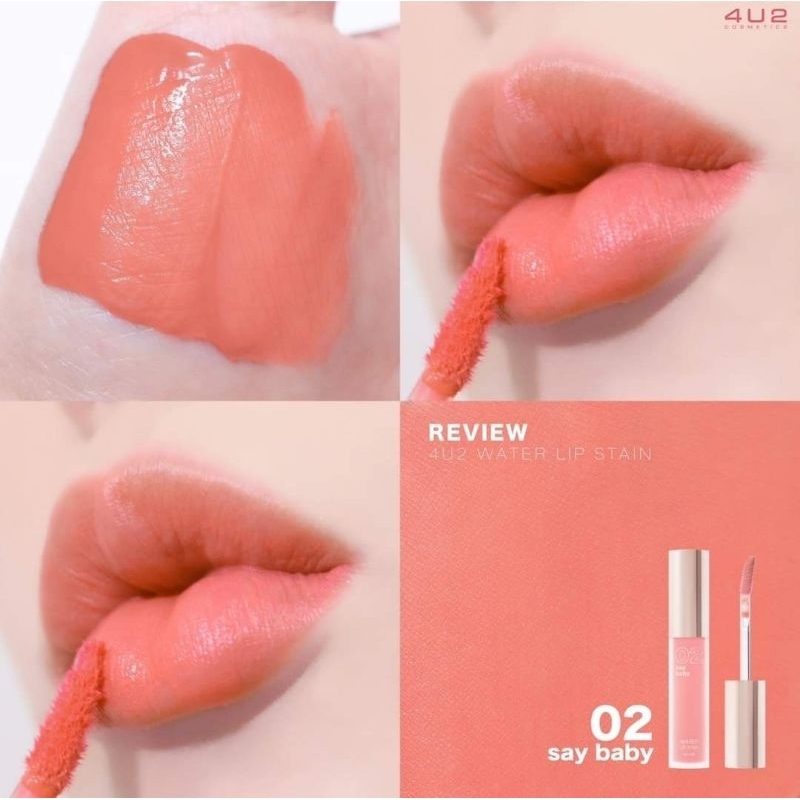 ลิป-4u2-water-lip-stain-เบอร์-02-สีสวยละมุน-ติดทนดีมากๆๆ-อวยหนัก-อวยแรง-สีลิปสวยแพงมากๆเลย