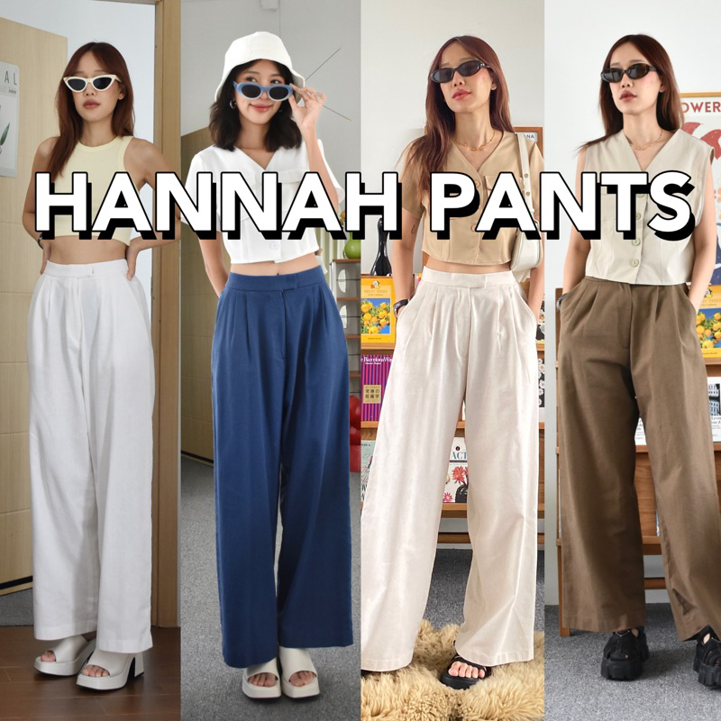 hannah-pants-กางเกงขายาวผ้าผสมลินิน-เอวสูง-ทรงกระบอกใหญ่