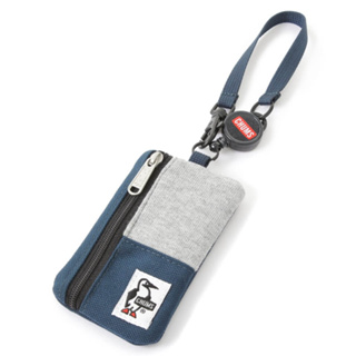CHUMS COMMUTER PASS CASE SWEAT NYLON สี H-GRAY/BASIC NAVY - กระเป๋าใส่บัตร กระเป๋าคล้องคอ