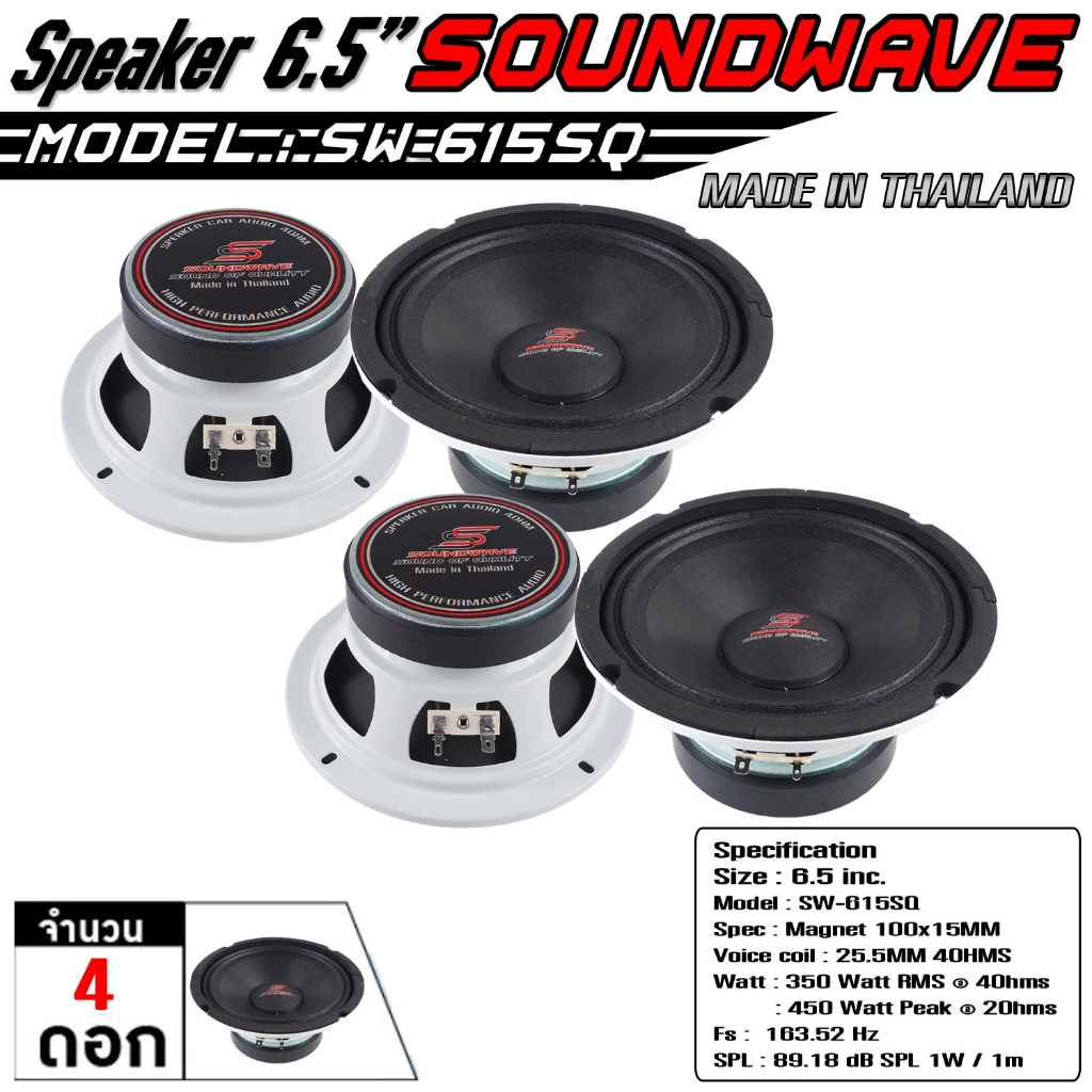 soundwave-ชุดเครื่องเสียงรถยนต์-ลำโพงเสียงกลาง-เครื่องเสียงรถ-ดอกลำโพง-เสียงกลางรถยนต์-6-5-sw-615sq-จำนวน2คู่