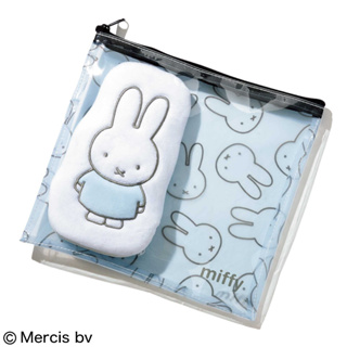 Miffy Fluffy Pouch &amp; Clear Pouch ชุด 2 ชิ้น เซ็ตกระเป๋านุ่มฟู &amp; กระเป๋าใสมิฟฟี่