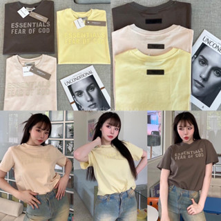 “Essentials T- Shirt” 🤍💛🤎(330฿ฟรีส่ง) ไม่มีไม่ได้แล้ววว!! เสื้อยืดแบรนด์ดัง รุ่นใหม่ งานชนช็อปเลยค้า ดีเทลสกรีนนูน valen