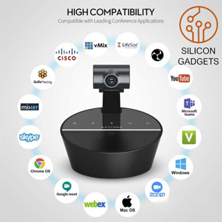 Conference Speaker And Microphone, USB Speakerphone W/Muteable/65ft Wireless Distance/360° Pickup & Noise Cancellation Conference Room Omnidirectional Microphone For Home Office