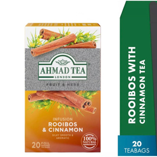 [พร้อมส่ง] ชาโรยบอสเเละอบเชย Ahmad Tea Rooibos &amp; Cinnamon (20 Teabags) Halal Certified