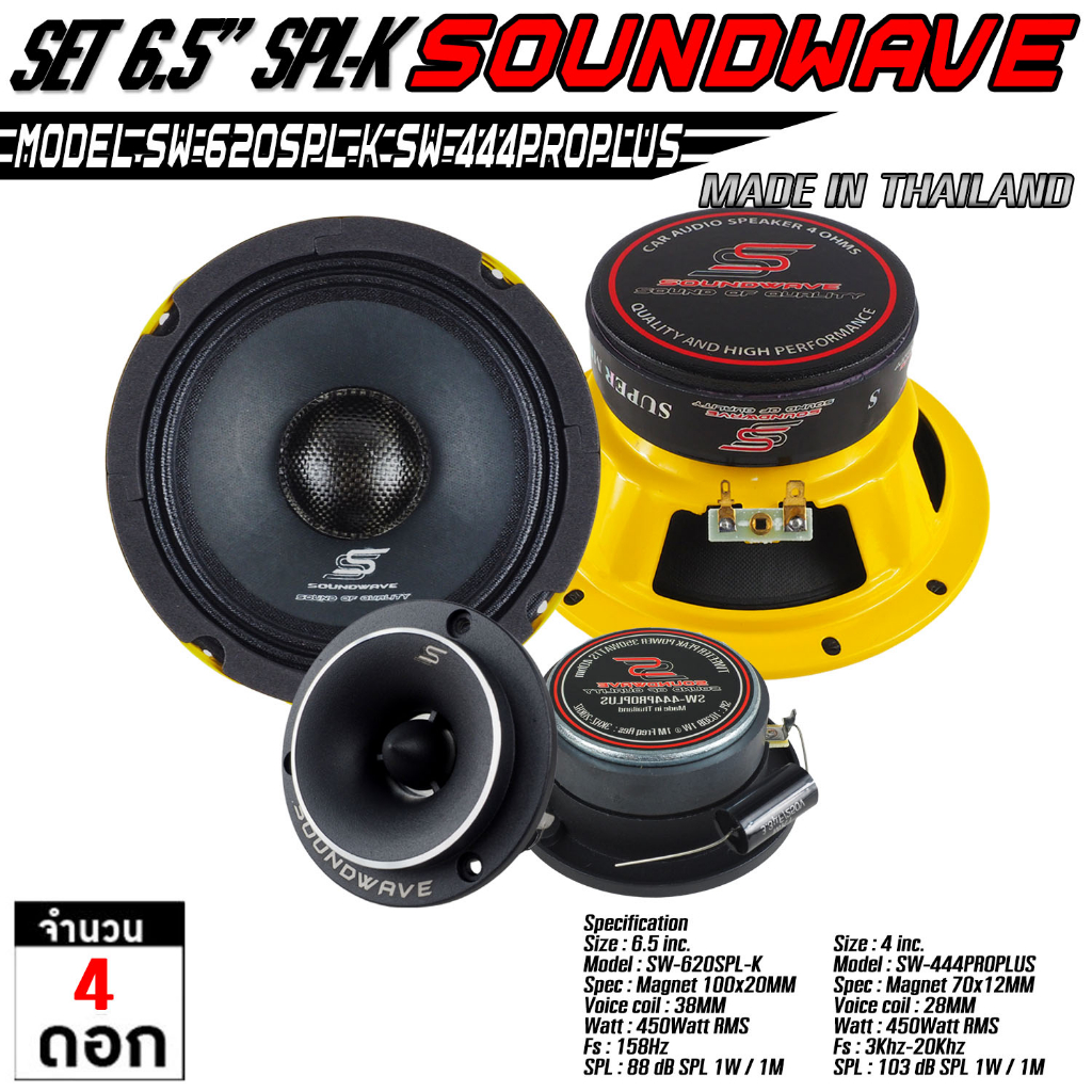 soundwave-ดอกเสียงกลาง-sw-666pro-amp-sw-444proplus-ดอกลำโพงรถยนต์-โมแรง-ประกอบไทย-ลำโพงเสียงกลางรถยนต์-เครื่องเสียง