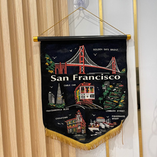 โมเดลแขวน SAN FRANCISCO โปสเตอร์ภาพวาดผ้าใบ โบโฮ นอร์ดิก และเส้นแอปสแตรกท์ สําหรับตกแต่งผนังบ้าน