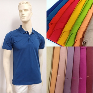 Alain Delon Polo เสื้อโปโล สีพื้น ผู้ชาย ไม่มีกระเป๋า รุ่น SSK014-1 ( มี 12 สี )