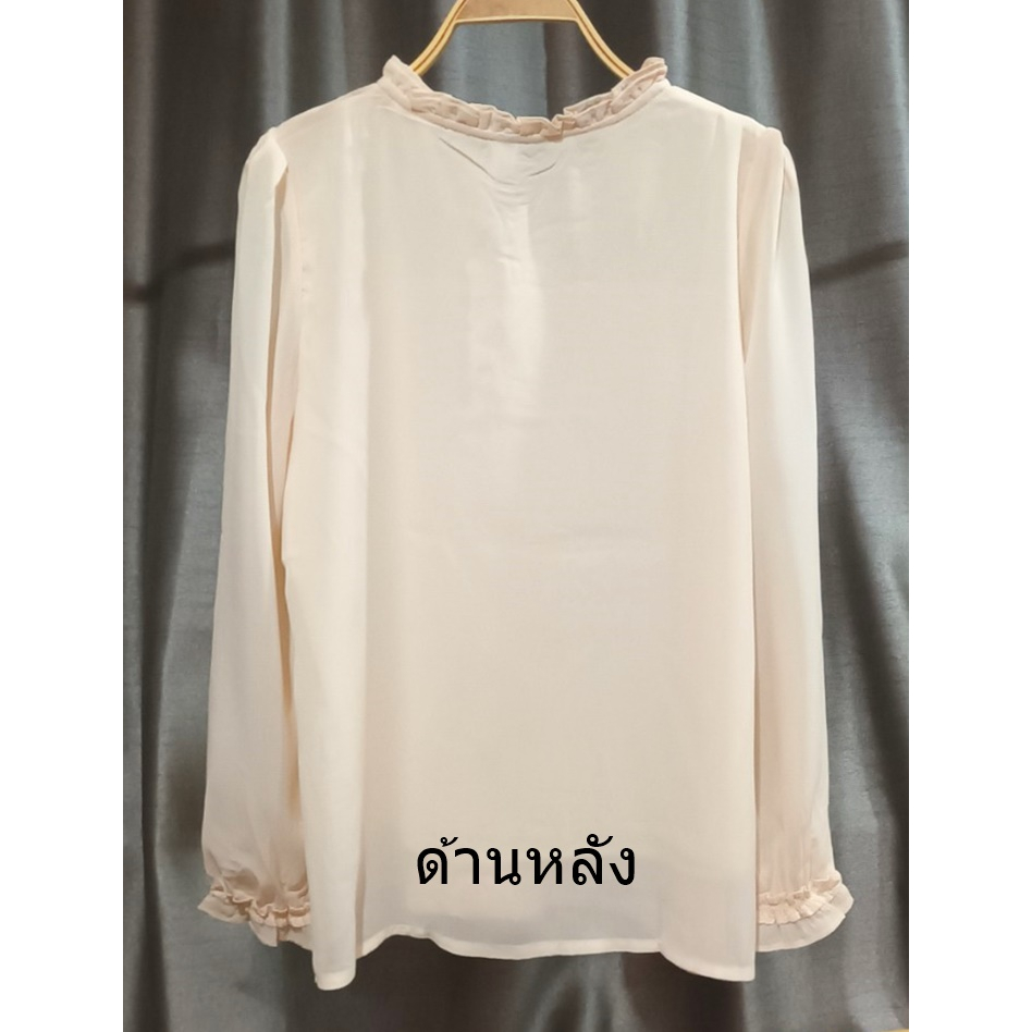 เสื้อชีฟองแขนยาว-แต่งอกลูกไม้-แขนยาว-มีซับใน