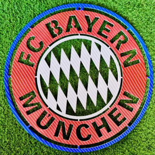 โลโก้บาเยิร์นมิวนิค BAYERN MUNCHEN ขนาดสเกล30*30cmเหล็กหนา2.5mmน้ำหนัก1 kgพ่นสี2K เคลือบคฟล่าสวยแปลกเป็นมิติสีพ่นรถยนต์