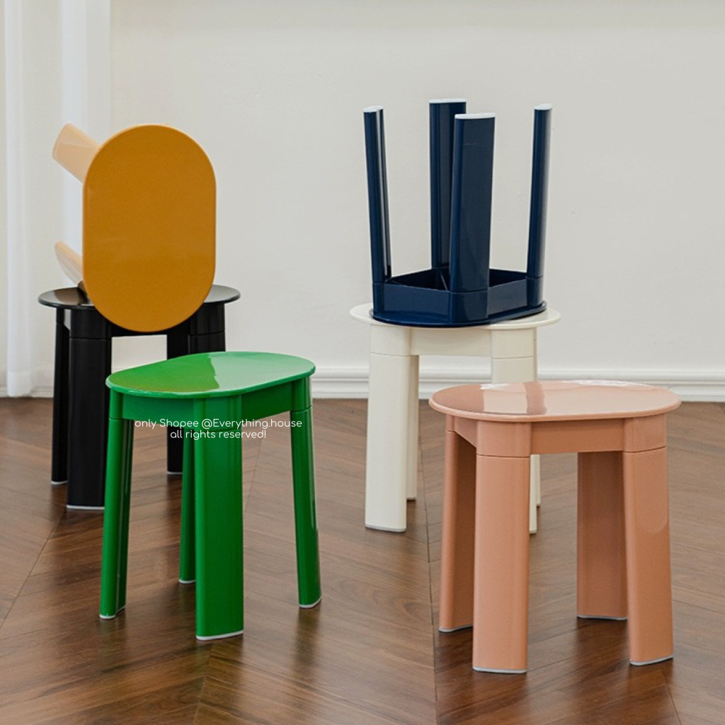 เก้าอี้สตูล-สไตล์วินเทจ-เก้าอี้คาเฟ่-วัสดุ-abs-มีหลายสี