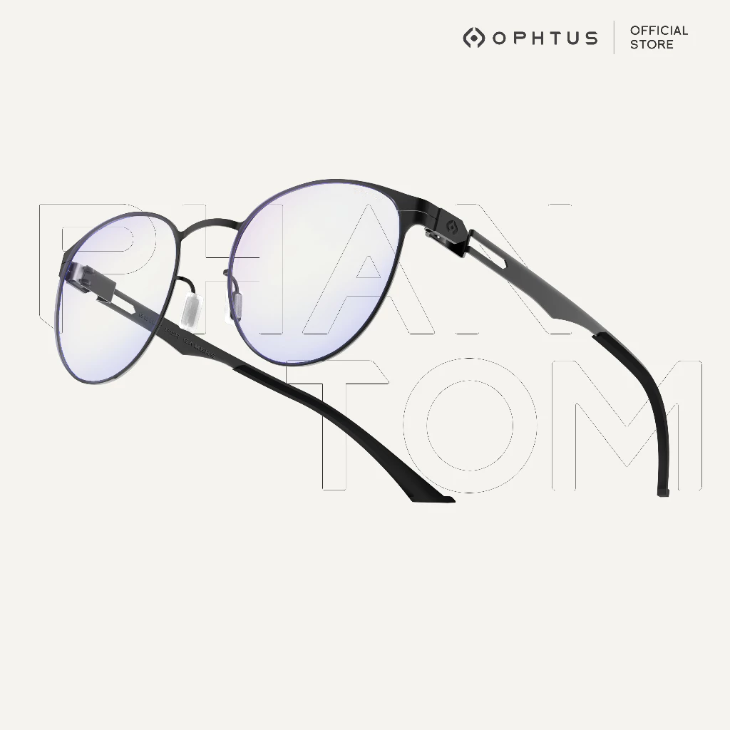 OPHTUS รุ่น Phantom แว่นกรองแสงสำหรับเกมเมอร์ สี Black เลนส์ RetinaX Clear