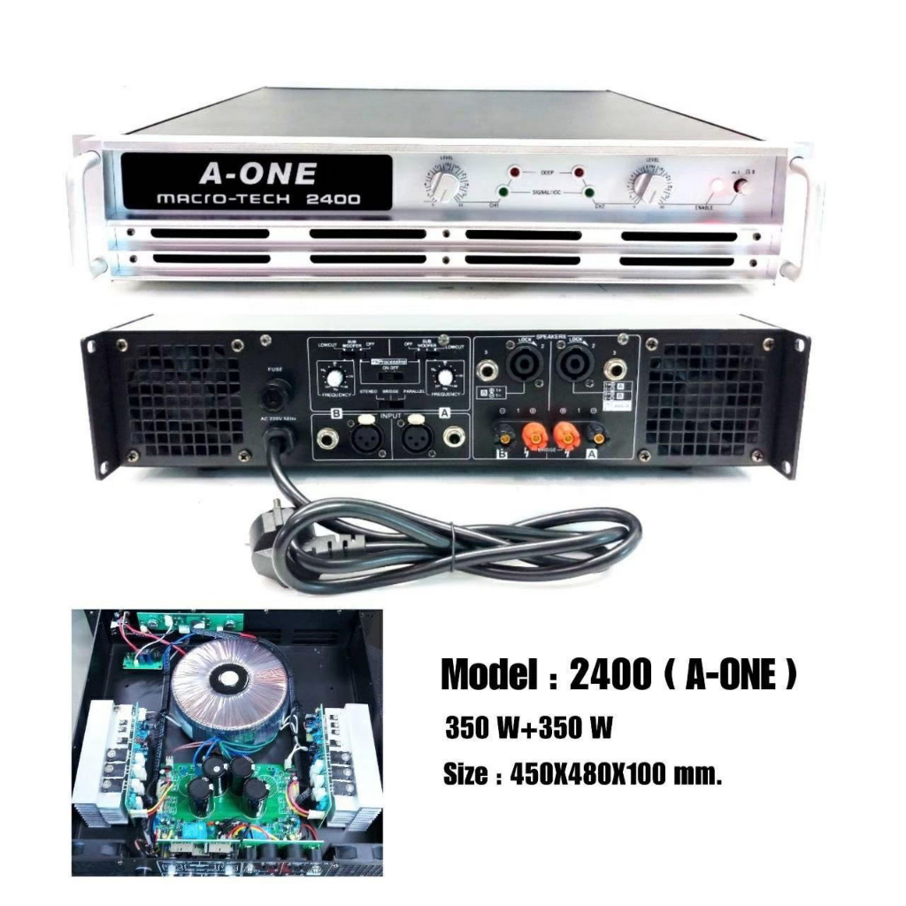 a-one-เพาเวอร์แอมป์-power-700w-rms-8ohm-350wx2-เป็น-power-กลางแจ้งสำหรับมืออาชีพ-มาใหม่-แรง-ราคาประหยัด-รุ่น-2400