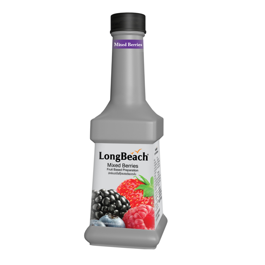 ลองบีช-เพียวเร่-หลากหลายรสชาติ-longbeach-syrup-fruit-puree-900ml-ผสมเนื้อผลไม้เแท้