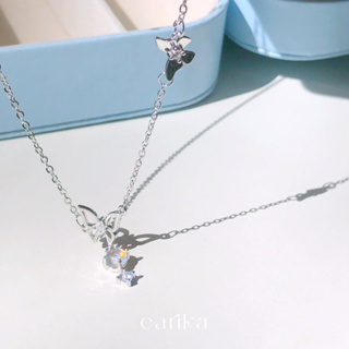 earika.earrings - hologram fairy buttie tale necklace สร้อยคอจี้ผีเสื้อโฮโลแกรมเงินแท้ S92.5 ปรับขนาดได้