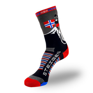 STEIGEN RUNNING SOCKS 3/4 LENGTH ลาย NORWAY - ถุงเท้าวิ่ง เนื้อผ้ายืดหยุ่น