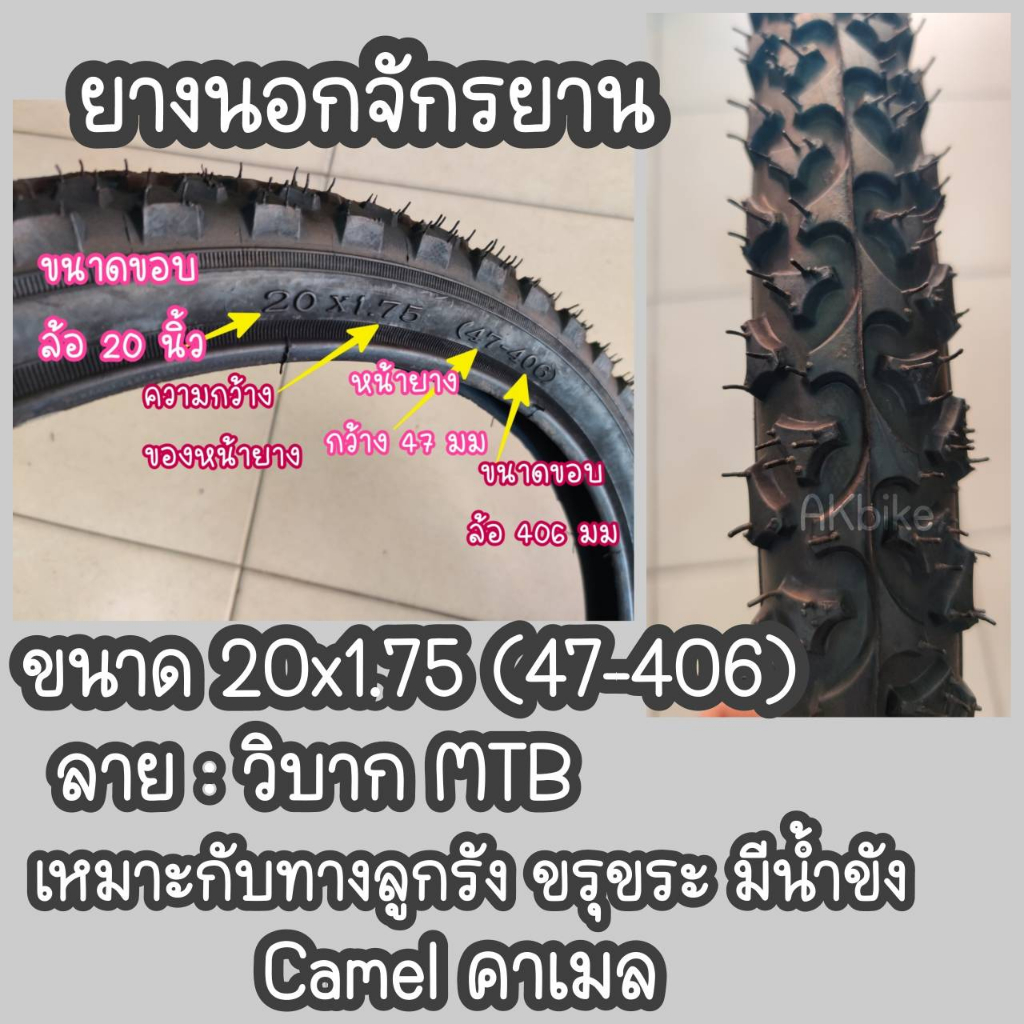 ยางนอกจักรยาน-20x1-75-47-406-และยางใน-ยางคุณภาพ