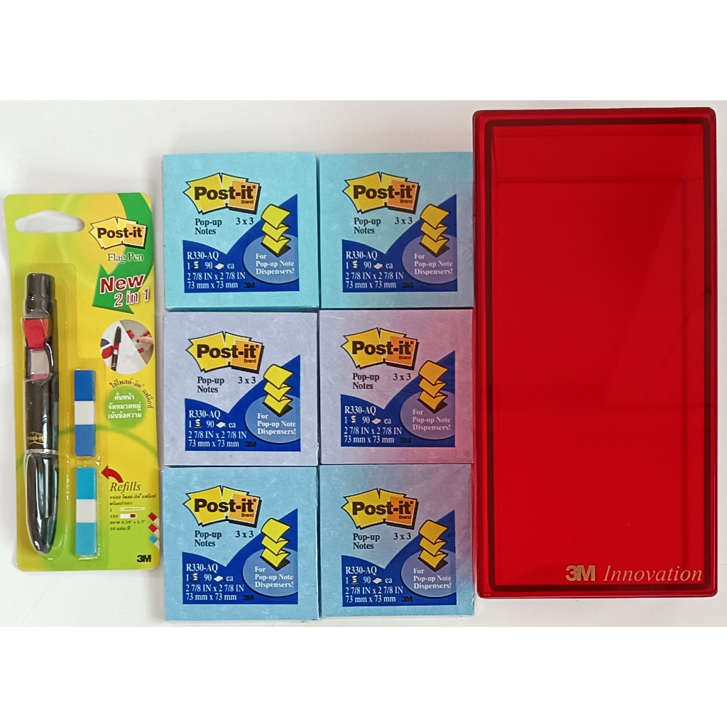 ของแท้-3m-3m-innovation-กล่องเครื่องเขียน-3m-post-it-note-กระดาษโน้ต-3m-post-it-flag-pen-พร้อม-รีฟิลล์