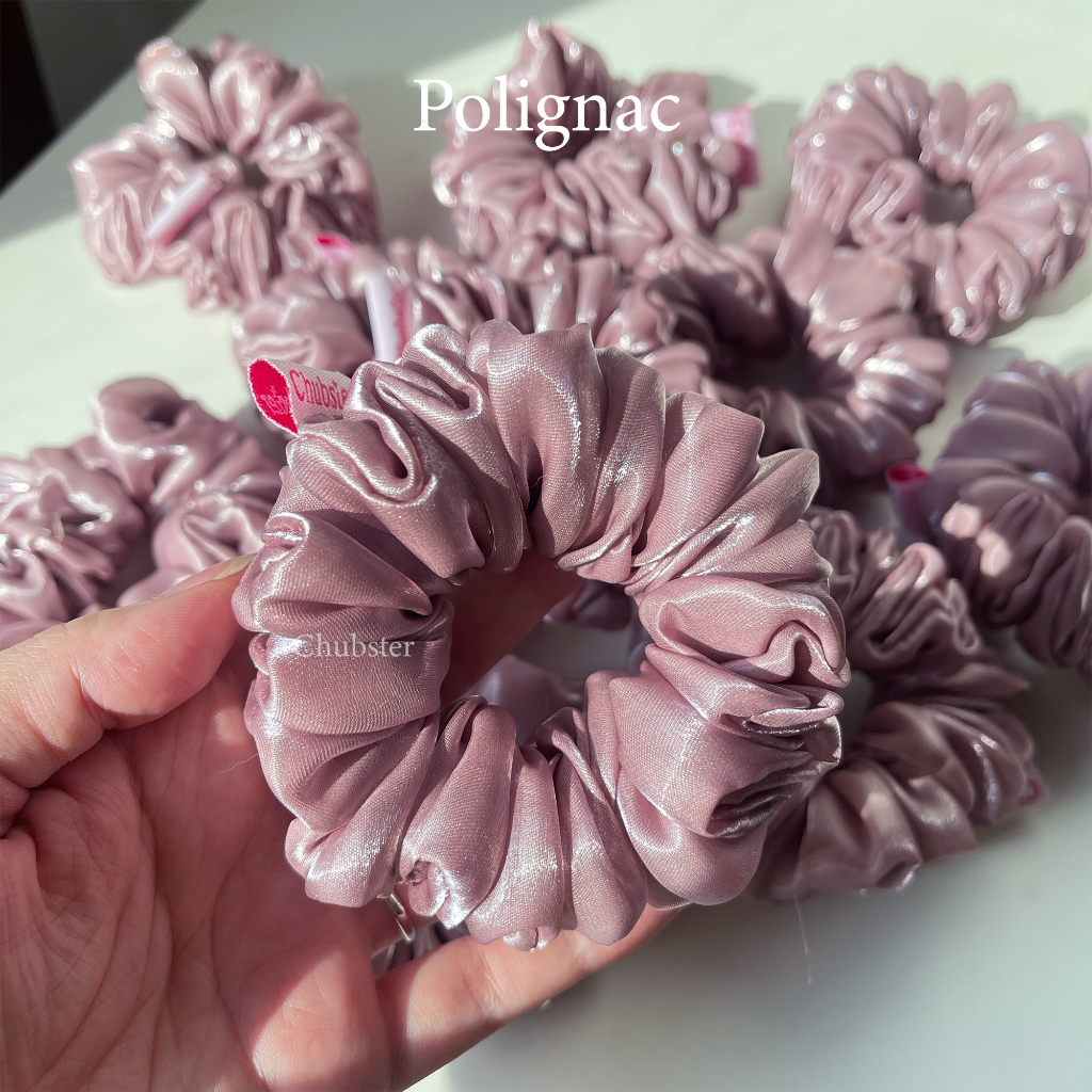 polignac-ยางรัดผมผ้าซาติน-เงา-satin-scrunchies-ยางมัดผม-ยางรัดผมโดนัท