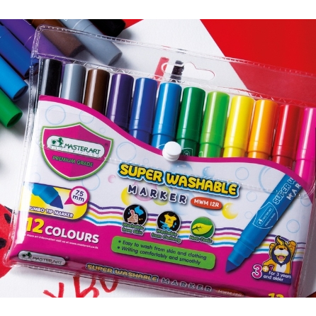 master-art-ปากกาเมจิก-ชนิดล้างออกได้-mwm-12r-สีปลอดสารพิษสำหรับเด็ก-จำนวน-1-กล่อง