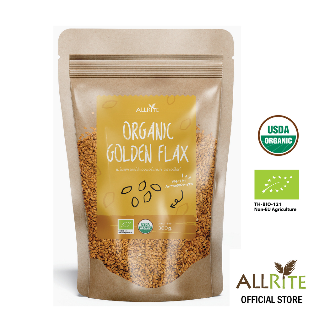 allrite-organic-golden-flax-300gram-เมล็ดแฟล็กซ์สีทองออร์แกนิค-ตราออไรท์-300กรัม