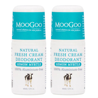 MOOGOO โรลออนระงับกลิ่นกาย มูกู เฟรช ครีม เนเชอรัล ดีโอโดแรนท์ ปราศจากอลูมิเนียม ผลิตในออสเตรเลีย  ชุดละ 2 ขวด ขวดละ 60