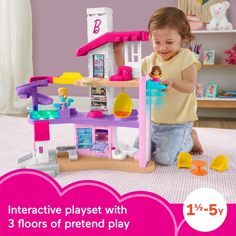fisher-price-little-people-barbie-toddler-playset-little-dreamhouse-with-music-amp-lights-plus-figures-amp-accessories