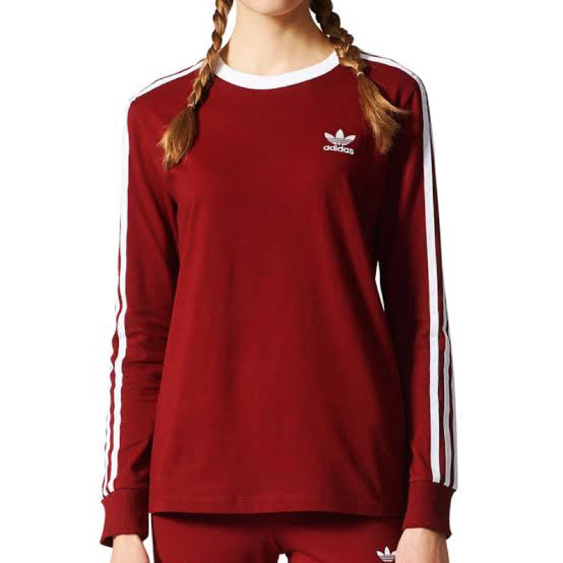 Adidas 3 stripe t shirt women's long sleeve outlet