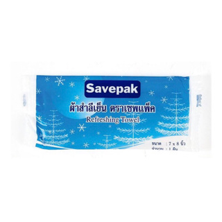 Savepak เซพแพ็ค ผ้าสำลีเย็น 7x8 นิ้ว (100ซอง) ผ้าเย็น