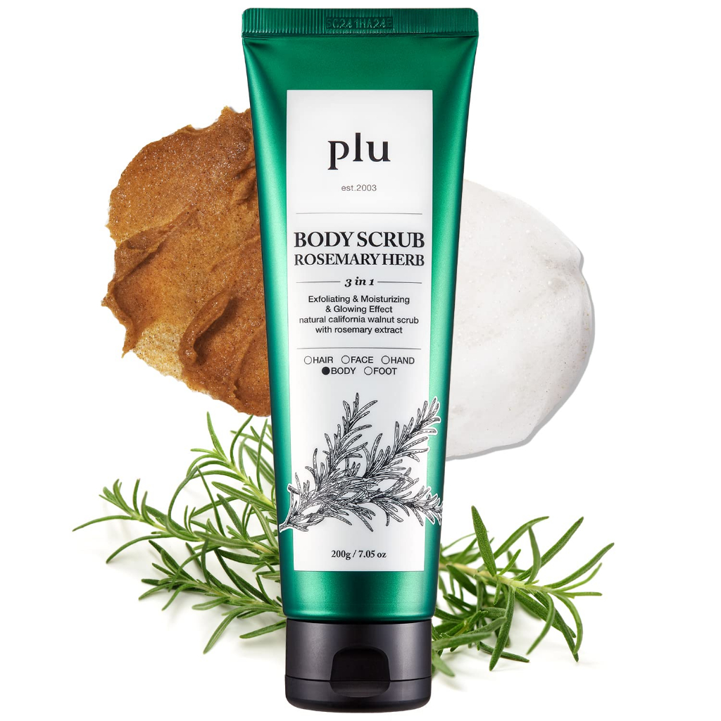 แท้/พร้อมส่ง ใช้ดีมาก Plu Body Scrub White Musk/ Rosemary/ Coconut 200g
