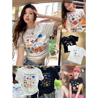 เสื้อครอปยืด ผ้าคอตตอล100🔣 #อทอ38 📌ฟรีไซส์👉อก 32-38" ยาว 17-18" 👉รายละเอียดอื่น เลื่อนดูใต้โพส👇 (เลื่อนให้สุด)👇