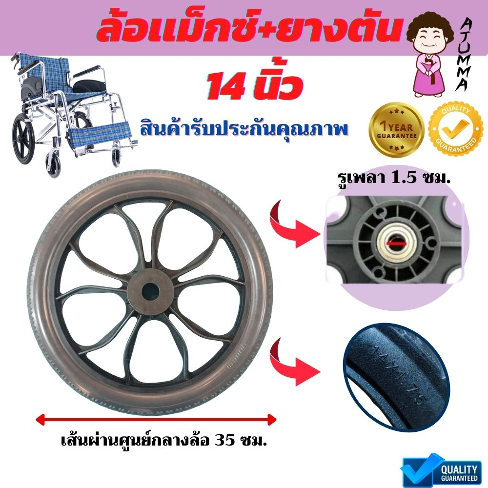 ยางอะไหล่ยางตันpuยางรถเข็นผู้ป่วย-อะไหล่ล้อยางรถเข็นวีลเเชร์-ยาง-12-14-16-20-22-24-ขายเป็นเส้น-ข้าง