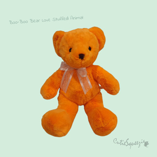 ตุ๊กตาหมีบูบู ปักรูปหัวใจ สีส้ม Boo-boo Bear Love Stuffed Animal in Orange